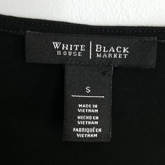 WHBM black  Beaded V-neck Blouse - Picture 6 of 10